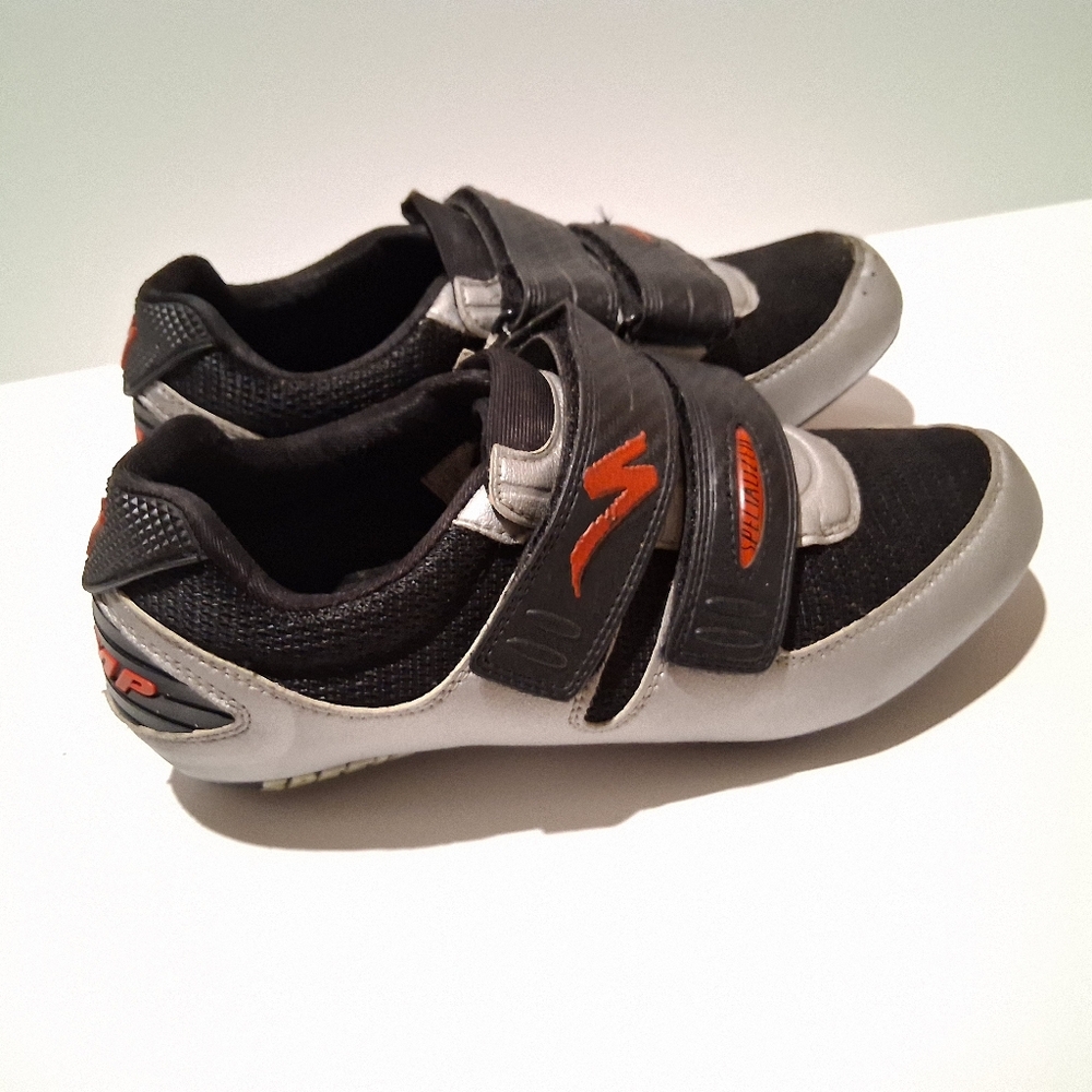 Specialized Comp Black and Silver Cycling Shoes with Velcro Straps